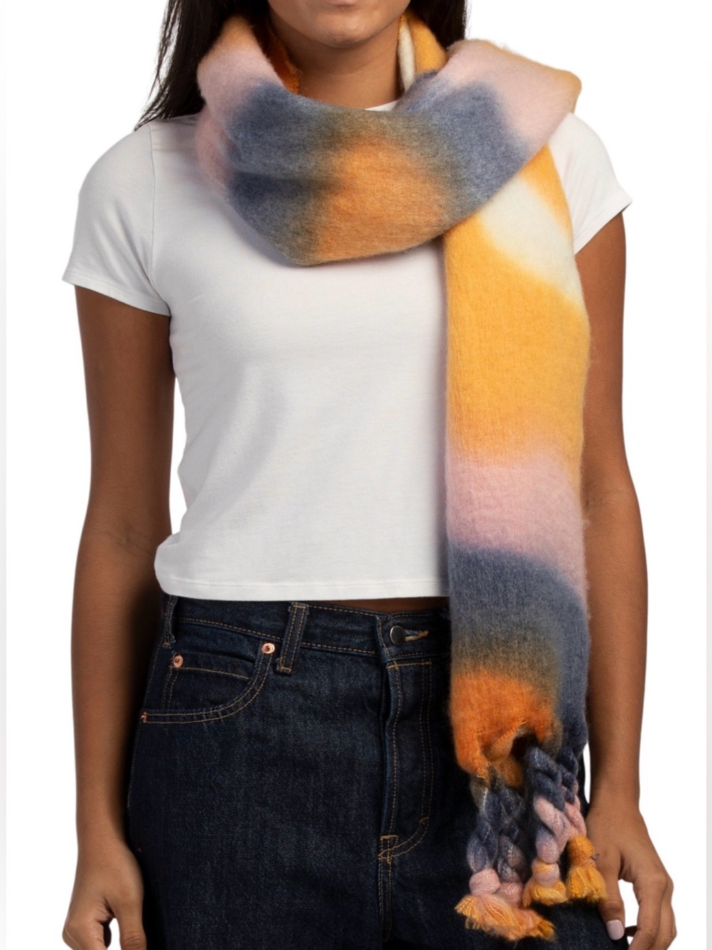 LULLA COLLECTION Winter mango chunky tassel scarf
